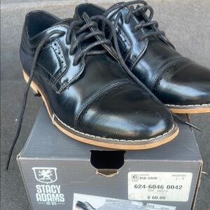 Stacy Adams Black Oxford Dress Shoes with Polished Finish